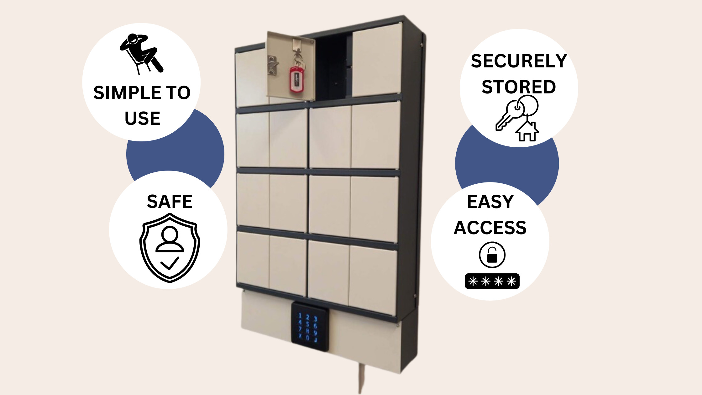 EASYKEY electronic lockers for key storage EasyPIN